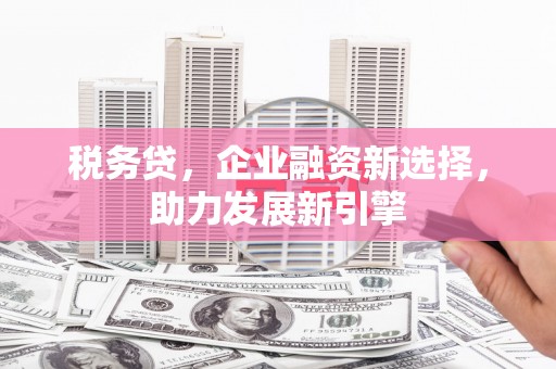 邹平税务贷，企业融资新选择，助力发展新引擎