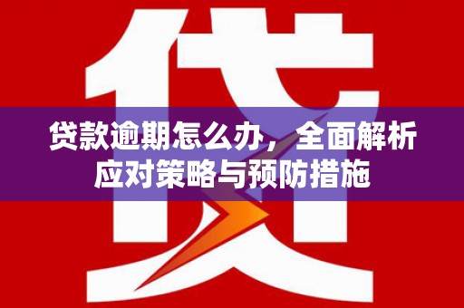 邹平贷款逾期怎么办，全面解析应对策略与预防措施