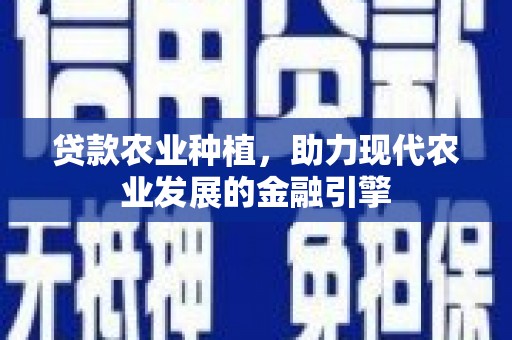 邹平贷款农业种植，助力现代农业发展的金融引擎