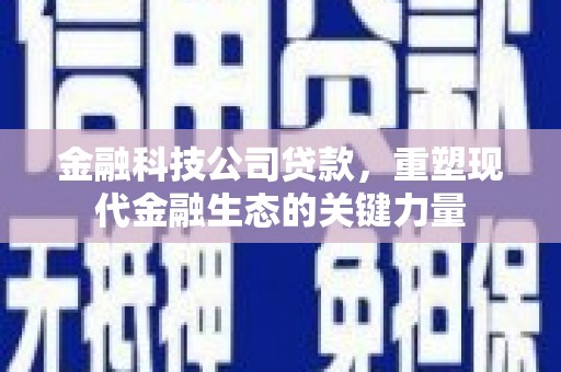 邹平金融科技公司贷款，重塑现代金融生态的关键力量